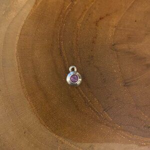 James Avery Pink Sapphire Remembrance Birthstone Charm, Sterling Silver